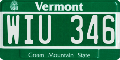 VT license plate WIU346