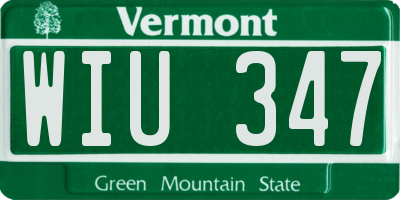 VT license plate WIU347