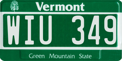 VT license plate WIU349
