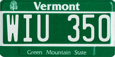 VT license plate WIU350