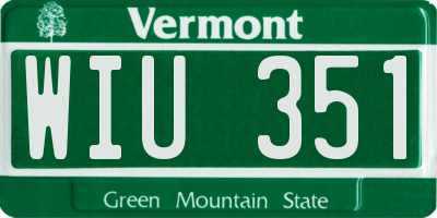 VT license plate WIU351