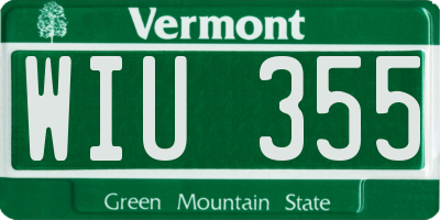 VT license plate WIU355