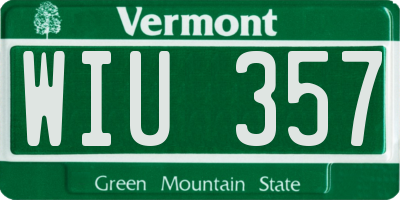 VT license plate WIU357