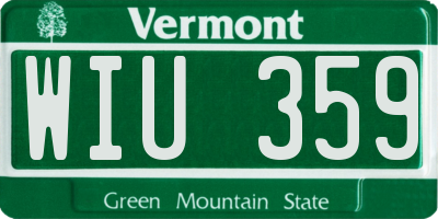 VT license plate WIU359