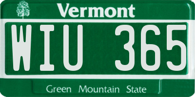 VT license plate WIU365