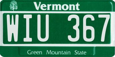 VT license plate WIU367