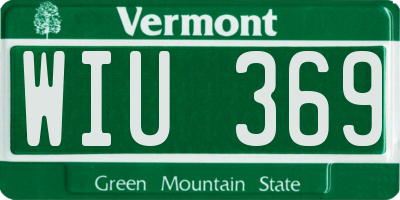 VT license plate WIU369