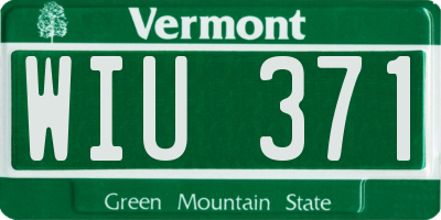 VT license plate WIU371
