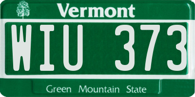 VT license plate WIU373
