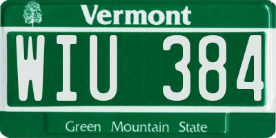 VT license plate WIU384