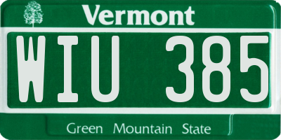 VT license plate WIU385