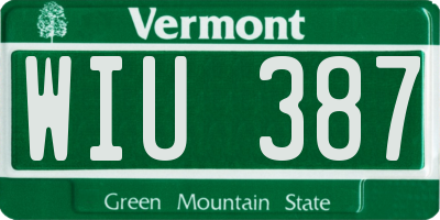 VT license plate WIU387