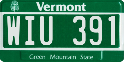 VT license plate WIU391