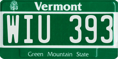 VT license plate WIU393