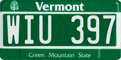 VT license plate WIU397