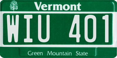 VT license plate WIU401