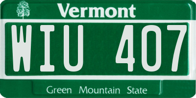 VT license plate WIU407