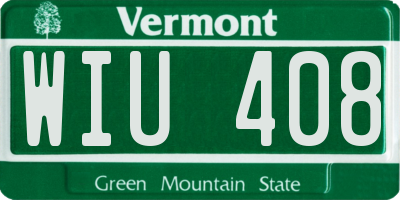 VT license plate WIU408