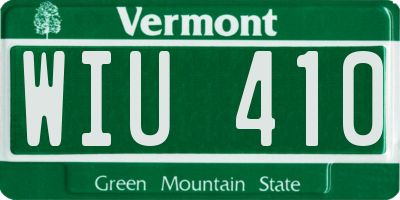 VT license plate WIU410