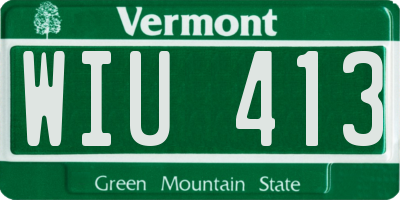 VT license plate WIU413