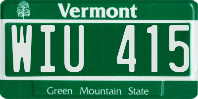 VT license plate WIU415