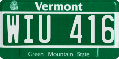 VT license plate WIU416