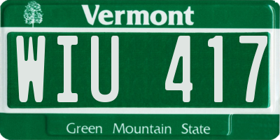 VT license plate WIU417