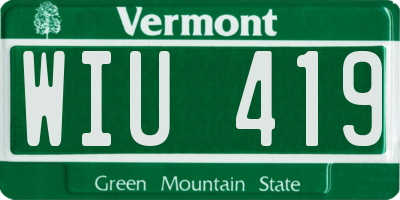 VT license plate WIU419