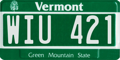 VT license plate WIU421