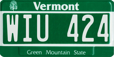 VT license plate WIU424