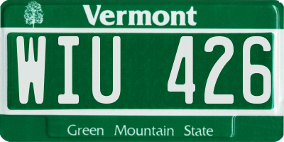 VT license plate WIU426