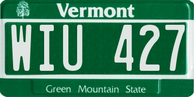 VT license plate WIU427