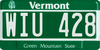 VT license plate WIU428