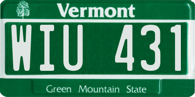 VT license plate WIU431