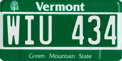 VT license plate WIU434