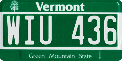 VT license plate WIU436