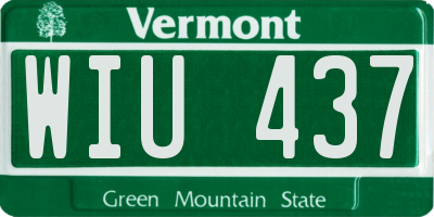 VT license plate WIU437