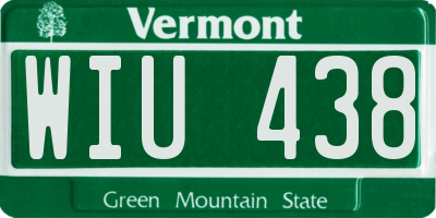 VT license plate WIU438