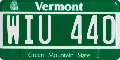 VT license plate WIU440
