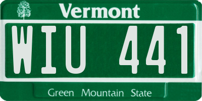 VT license plate WIU441