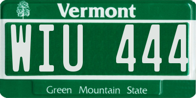 VT license plate WIU444