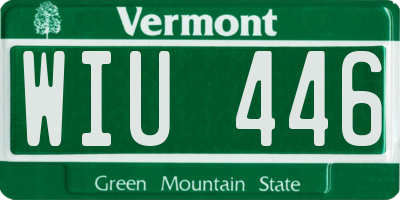 VT license plate WIU446