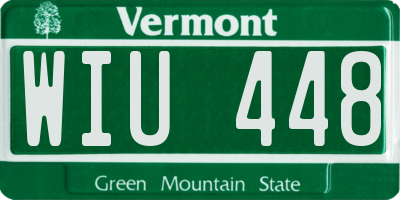 VT license plate WIU448