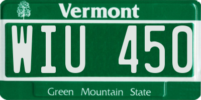 VT license plate WIU450