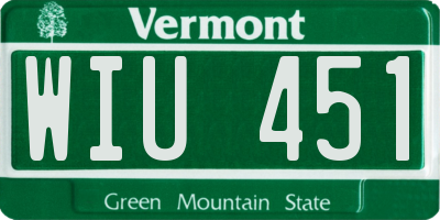 VT license plate WIU451