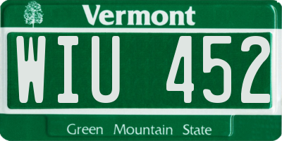 VT license plate WIU452