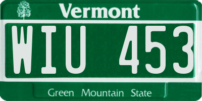 VT license plate WIU453
