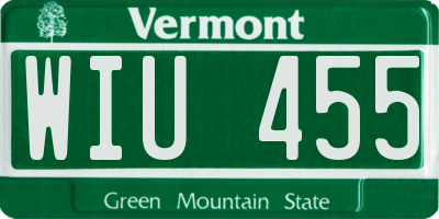 VT license plate WIU455