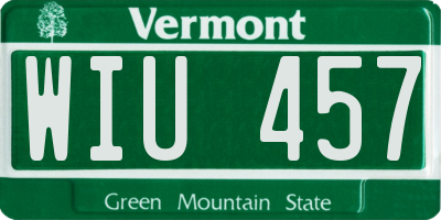 VT license plate WIU457