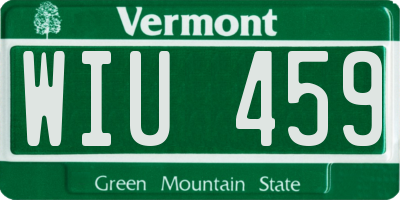 VT license plate WIU459